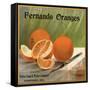 Fernando Oranges Brand - Fernando, California - Citrus Crate Label-Lantern Press-Framed Stretched Canvas