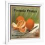 Fernando Oranges Brand - Fernando, California - Citrus Crate Label-Lantern Press-Framed Art Print