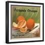 Fernando Oranges Brand - Fernando, California - Citrus Crate Label-Lantern Press-Framed Art Print