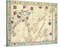 The Far East (from a portolan atlas, 1571)-Fernao Vaz Douado-Stretched Canvas