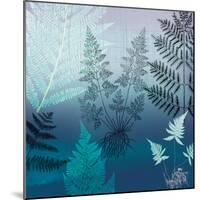 Ferns Navy-Lula Bijoux-Mounted Art Print