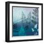 Ferns Navy-Lula Bijoux-Framed Art Print