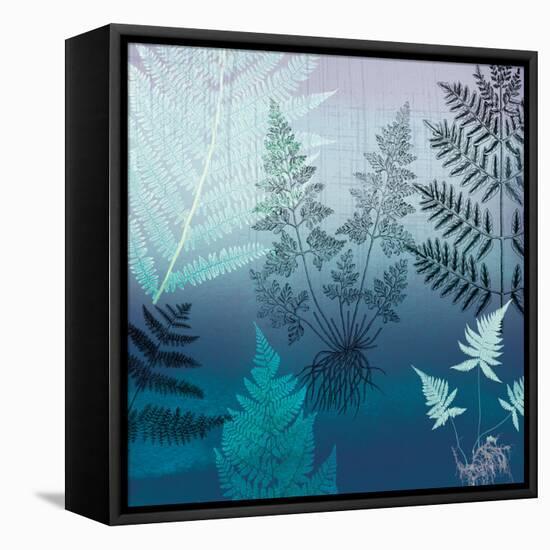 Ferns Navy-Lula Bijoux-Framed Stretched Canvas