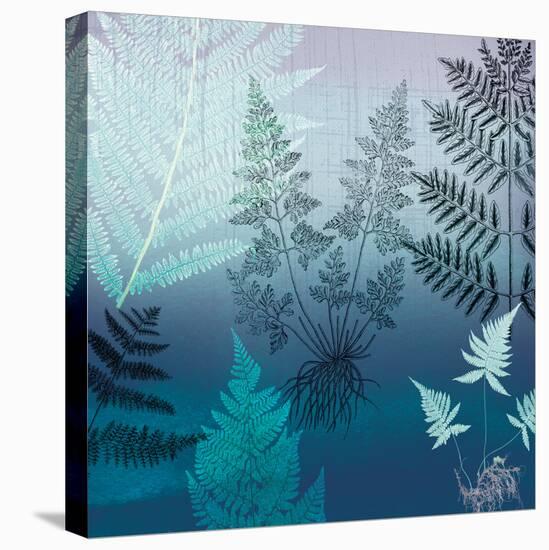 Ferns Navy-Lula Bijoux-Stretched Canvas