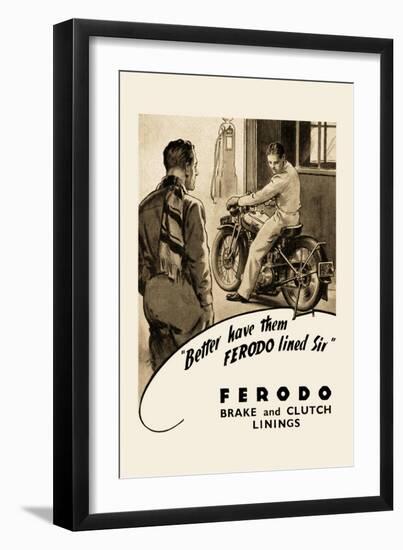 Ferodo Brake and Clutch Linings-null-Framed Art Print