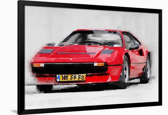 Ferrari 208 GTB Turbo Watercolor-NaxArt-Framed Art Print