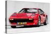 Ferrari 208 GTB Turbo Watercolor-NaxArt-Stretched Canvas