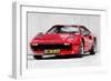 Ferrari 208 GTB Turbo Watercolor-NaxArt-Framed Art Print