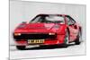 Ferrari 208 GTB Turbo Watercolor-NaxArt-Mounted Art Print