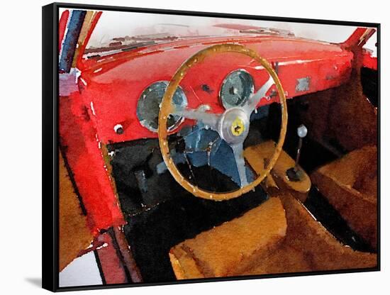 Ferrari 225 S Berlinetta Interior Watercolor-NaxArt-Framed Stretched Canvas