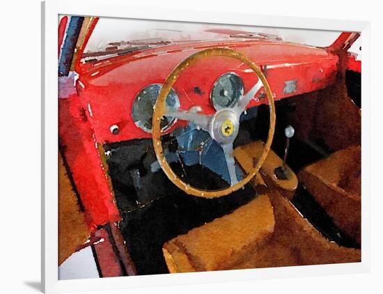 Ferrari 225 S Berlinetta Interior Watercolor-NaxArt-Framed Art Print