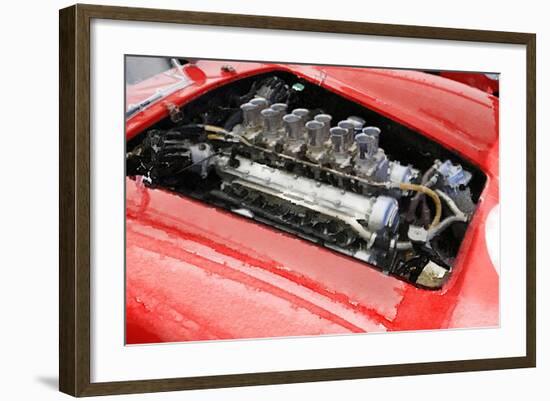 Ferrari 250 GTO Engine Watercolor-NaxArt-Framed Art Print