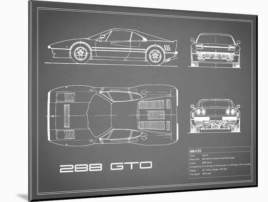 Ferrari 288-GTO-Grey-Mark Rogan-Mounted Art Print