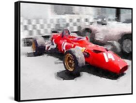 Ferrari 312 Laguna Seca Watercolor-NaxArt-Framed Stretched Canvas