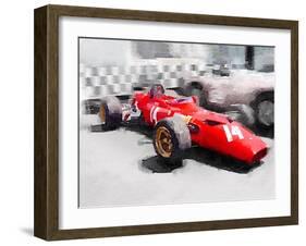 Ferrari 312 Laguna Seca Watercolor-NaxArt-Framed Art Print