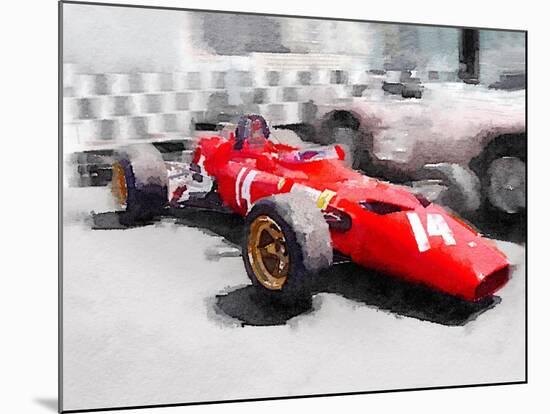 Ferrari 312 Laguna Seca Watercolor-NaxArt-Mounted Art Print