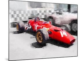 Ferrari 312 Laguna Seca Watercolor-NaxArt-Mounted Art Print