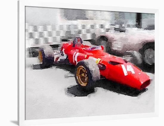 Ferrari 312 Laguna Seca Watercolor-NaxArt-Framed Art Print