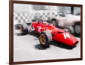 Ferrari 312 Laguna Seca Watercolor-NaxArt-Framed Art Print