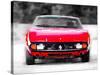 Ferrari 365 GTC4 Front Watercolor-NaxArt-Stretched Canvas
