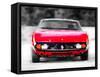 Ferrari 365 GTC4 Front Watercolor-NaxArt-Framed Stretched Canvas