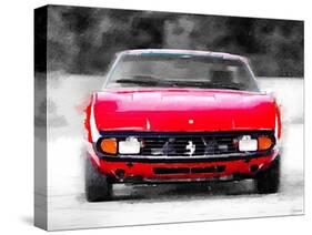 Ferrari 365 GTC4 Front Watercolor-NaxArt-Stretched Canvas