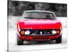 Ferrari 365 GTC4 Front Watercolor-NaxArt-Stretched Canvas