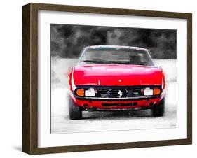 Ferrari 365 GTC4 Front Watercolor-NaxArt-Framed Art Print