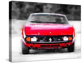 Ferrari 365 GTC4 Front Watercolor-NaxArt-Stretched Canvas