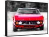 Ferrari 365 GTC4 Front Watercolor-NaxArt-Framed Stretched Canvas