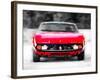 Ferrari 365 GTC4 Front Watercolor-NaxArt-Framed Art Print