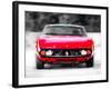 Ferrari 365 GTC4 Front Watercolor-NaxArt-Framed Art Print