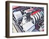 Ferrari 512 TR Testarossa Engine Watercolor-NaxArt-Framed Art Print