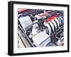 Ferrari 512 TR Testarossa Engine Watercolor-NaxArt-Framed Art Print