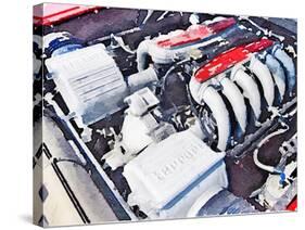 Ferrari 512 TR Testarossa Engine Watercolor-NaxArt-Stretched Canvas