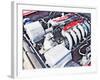 Ferrari 512 TR Testarossa Engine Watercolor-NaxArt-Framed Art Print