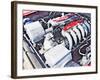 Ferrari 512 TR Testarossa Engine Watercolor-NaxArt-Framed Art Print