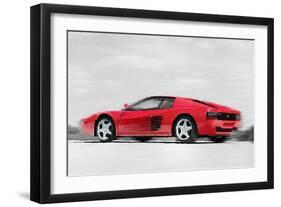 Ferrari 512 TR Testarossa Watercolor-NaxArt-Framed Art Print