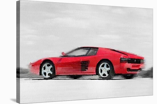 Ferrari 512 TR Testarossa Watercolor-NaxArt-Stretched Canvas