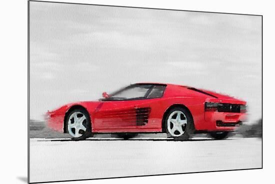 Ferrari 512 TR Testarossa Watercolor-NaxArt-Mounted Premium Giclee Print