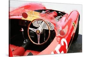 Ferrari Cockpit Monterey Watercolor-NaxArt-Stretched Canvas