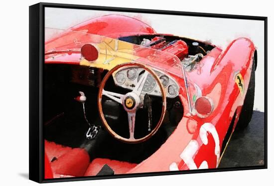 Ferrari Cockpit Monterey Watercolor-NaxArt-Framed Stretched Canvas