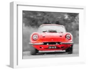 Ferrari Dino 246 GT Front Watercolor-NaxArt-Framed Art Print