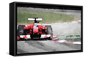 Ferrari F1 on Track Watercolor-NaxArt-Framed Stretched Canvas
