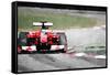 Ferrari F1 on Track Watercolor-NaxArt-Framed Stretched Canvas