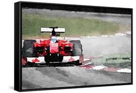 Ferrari F1 on Track Watercolor-NaxArt-Framed Stretched Canvas