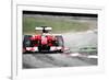 Ferrari F1 on Track Watercolor-NaxArt-Framed Art Print