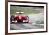 Ferrari F1 on Track Watercolor-NaxArt-Framed Art Print