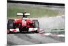 Ferrari F1 on Track Watercolor-NaxArt-Mounted Art Print