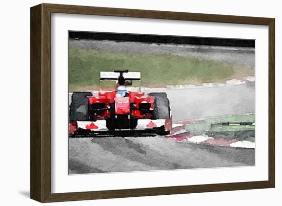 Ferrari F1 on Track Watercolor-NaxArt-Framed Art Print